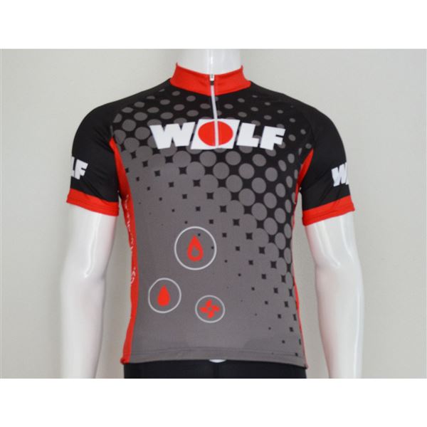 Cyklistický dres Wolf s krátkymi rukávmi čierny - L