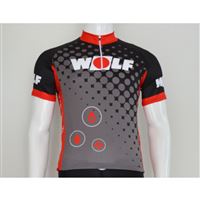 Cyklistický dres Wolf s krátkymi rukávmi čierny - XXL