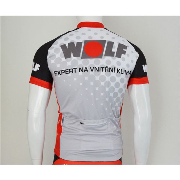 Cyklistický dres Wolf s krátkymi rukávmi biely - L