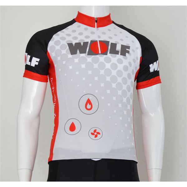 Cyklistický dres Wolf s krátkymi rukávmi biely - XL